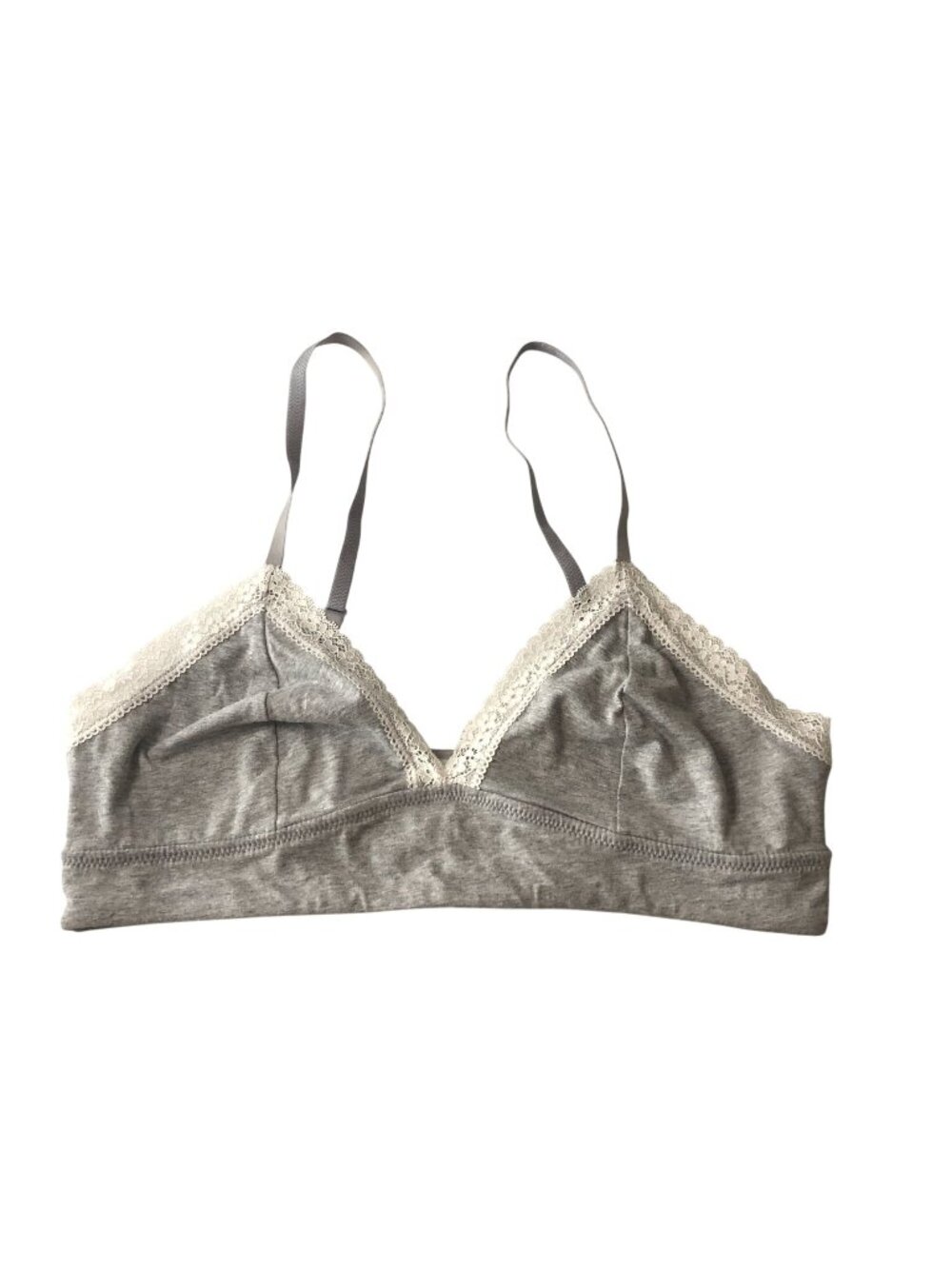 Jenni Intimates On Repeat Wide Lace Trim Bralette Heather Gray L